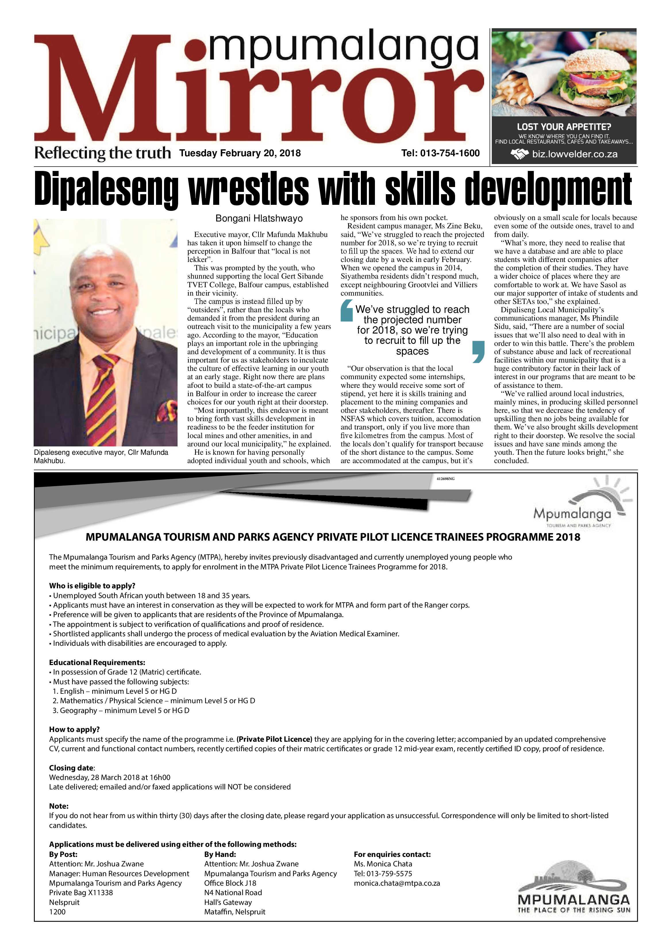 MP Mirror 20 February 2018 page 1
