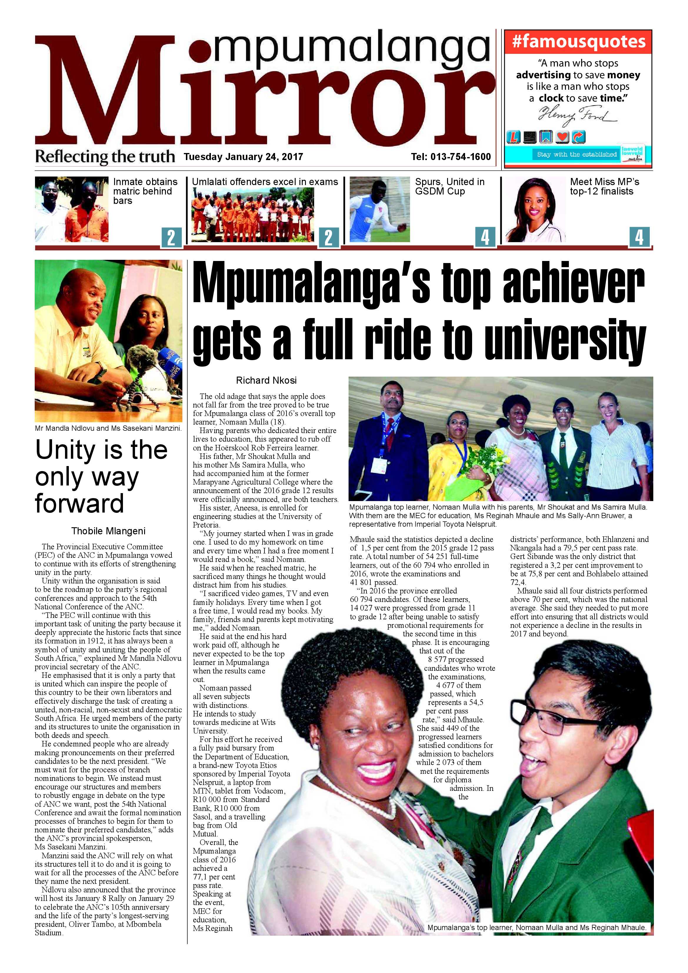 MP Mirror 24 January 2017 page 1