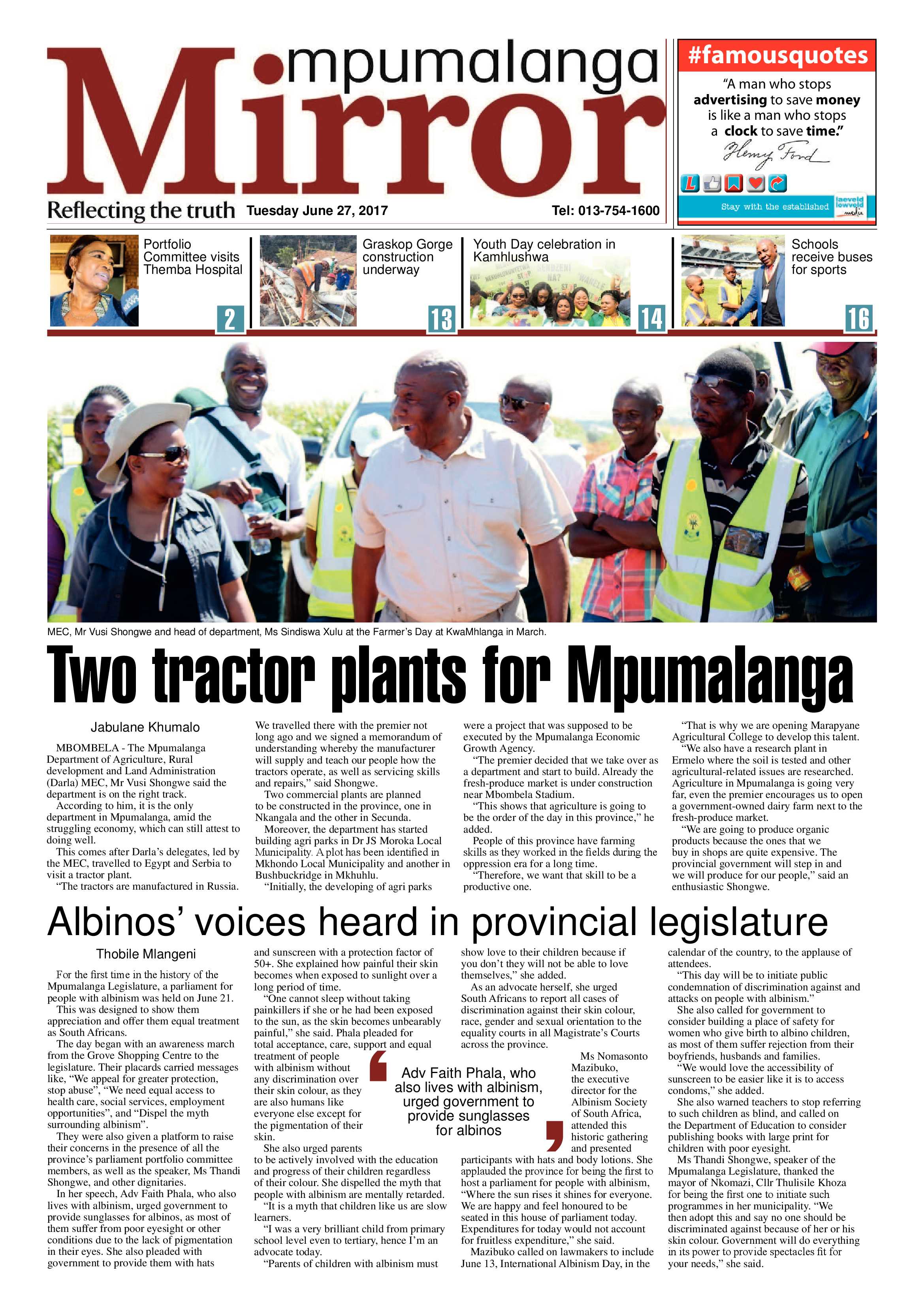 MP Mirror 27 June 2017 page 1
