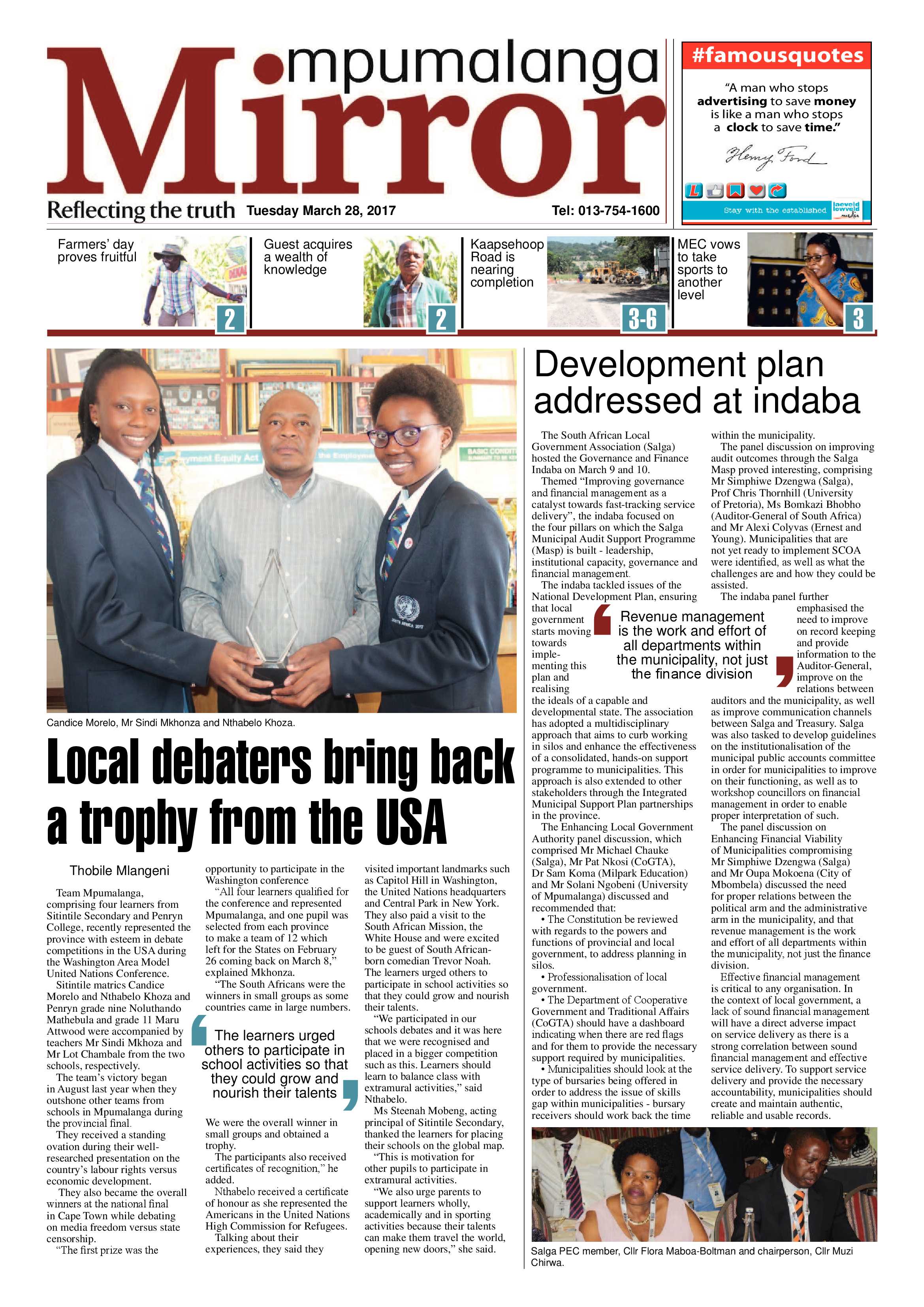 MP Mirror 28 March 2017 page 1