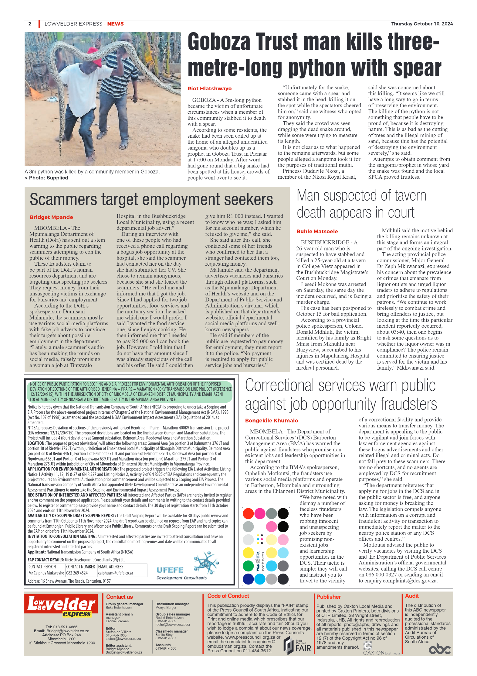 Lowvelder Express 10 October 2024 page 2
